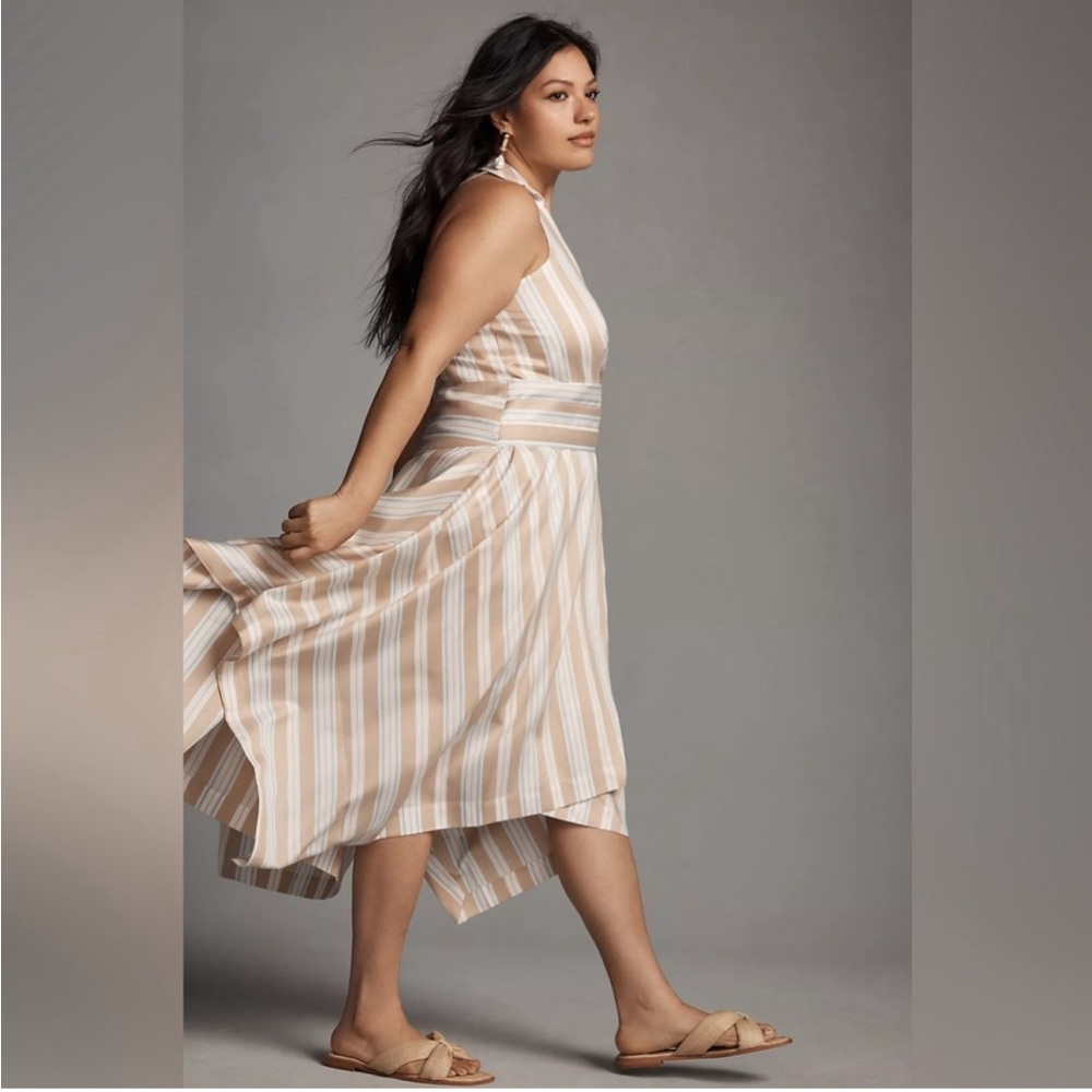 Anthropologie Maeve Asymmetrical Wrap Shirt Dress - Picture 4 of 11